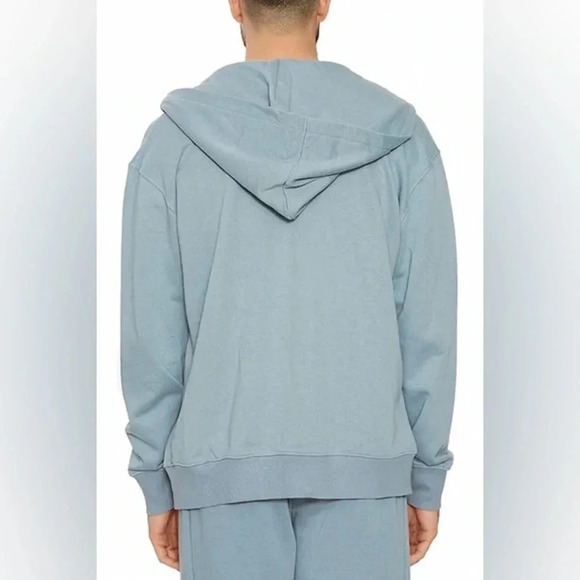 NAKED WARDROBE UNISEX BABY BLUE ZIP UP HOODED JACKET M - Picture 2 of 10